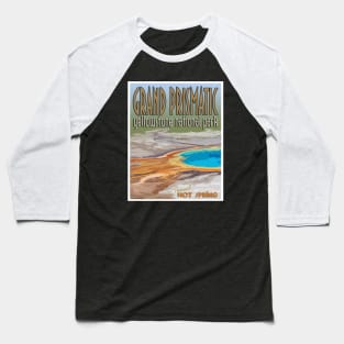 Grand Prismatic Hot Springs in Yellowstone retro poster Baseball T-Shirt